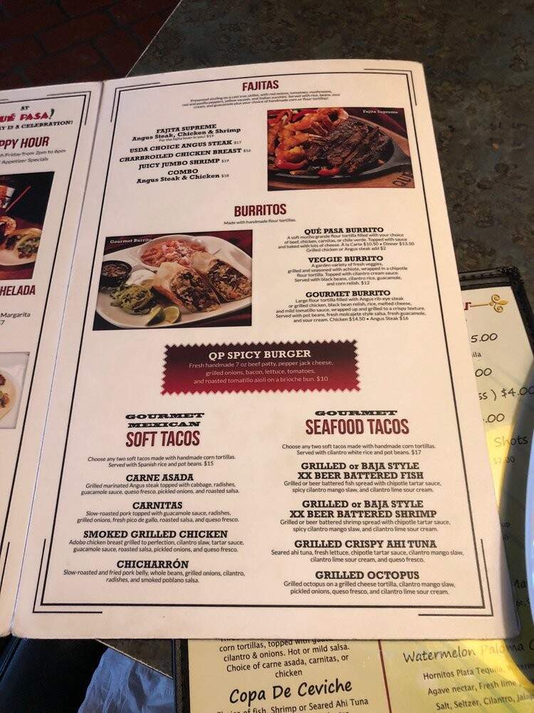 Que Pasa Mexican Cafe - Tulare, CA menu_pic