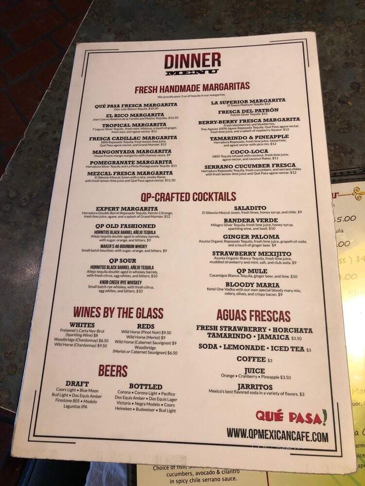 Que Pasa Mexican Cafe - Tulare, CA menu_pic