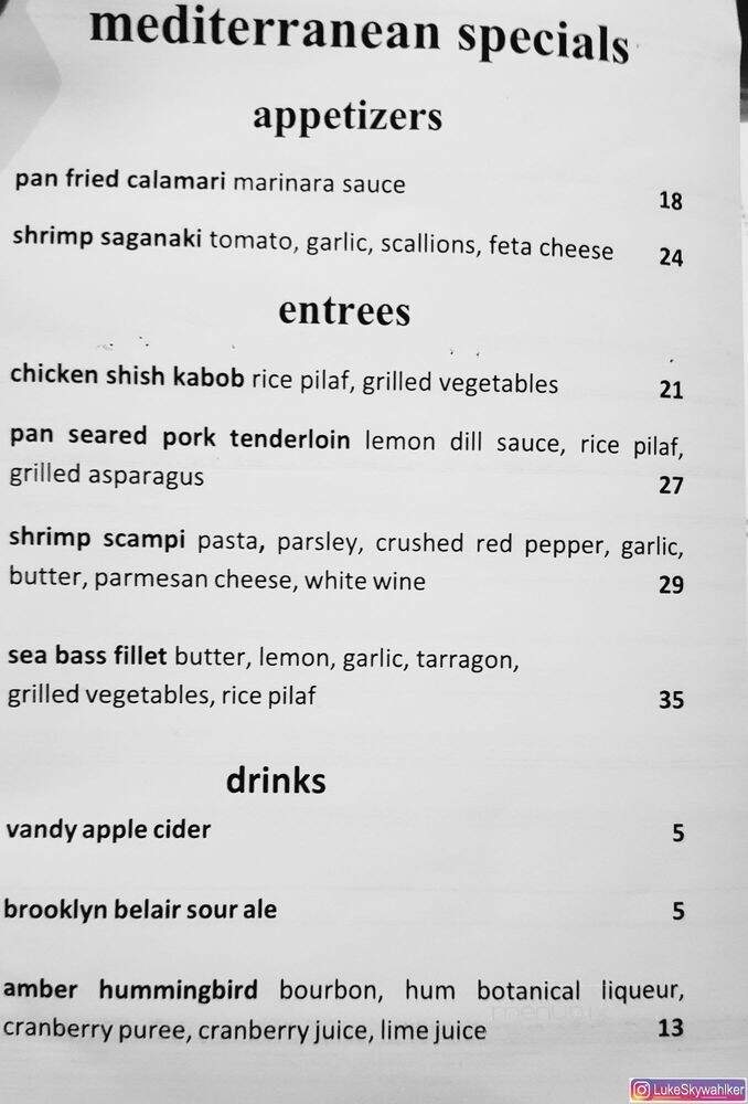 Prasino - La Grange, IL menu_pic