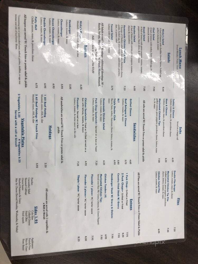 Nickys' Kitchen - Charlotte, NC menu_pic