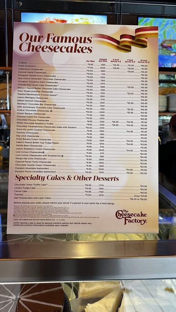 The Cheesecake Factory - Fashion Island - Newport Beach, CA menu_pic
