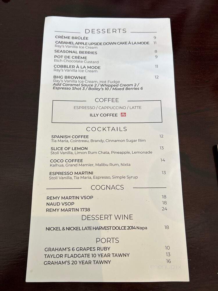 Robert's Restaurant Group - Beverly Hills, MI menu_pic