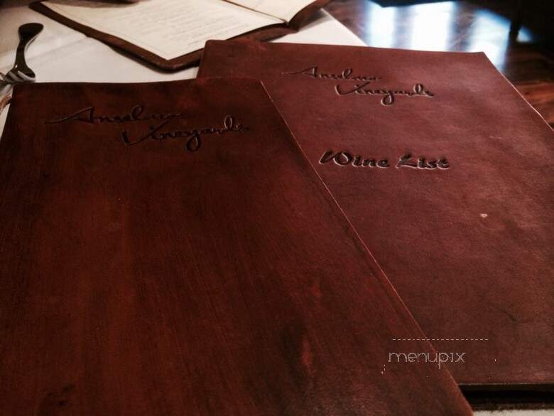 Anselmo Vineyards - Shingletown, CA menu_pic