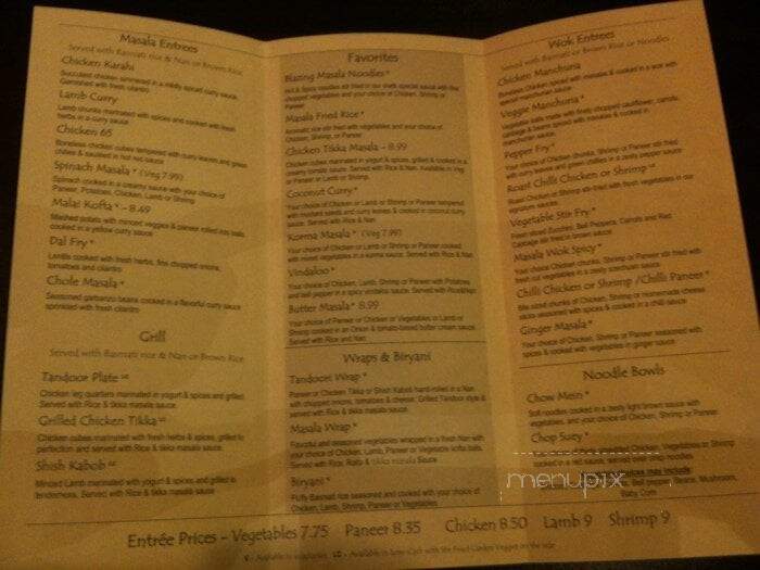 Masala Wok - Fairfax, VA menu_pic