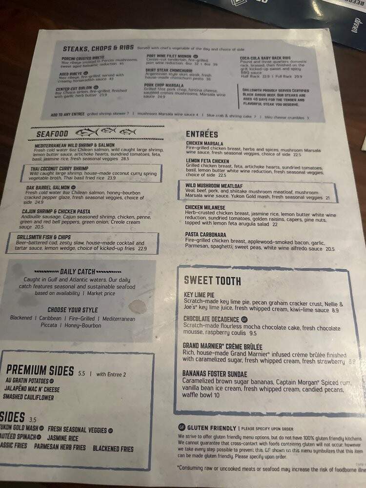 Grillsmith - Tampa, FL menu_pic