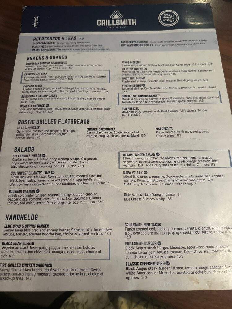 Grillsmith - Tampa, FL menu_pic