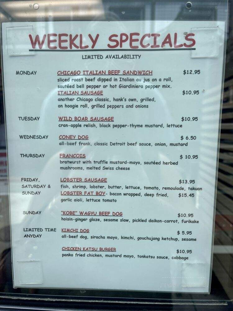 Hank's Haute Dogs - Honolulu, HI menu_pic
