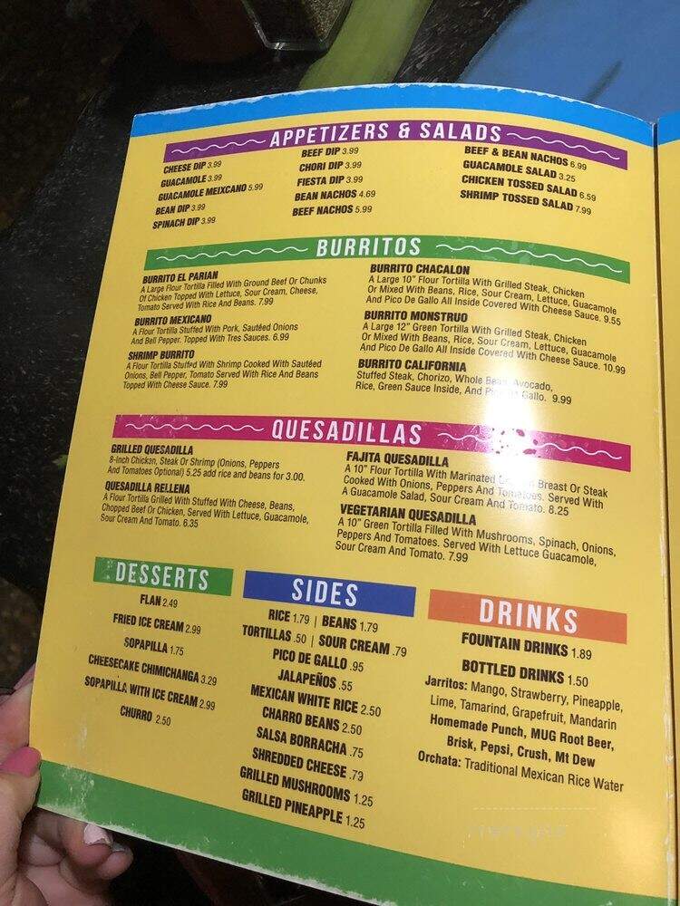 El Parian - Malvern, AR menu_pic