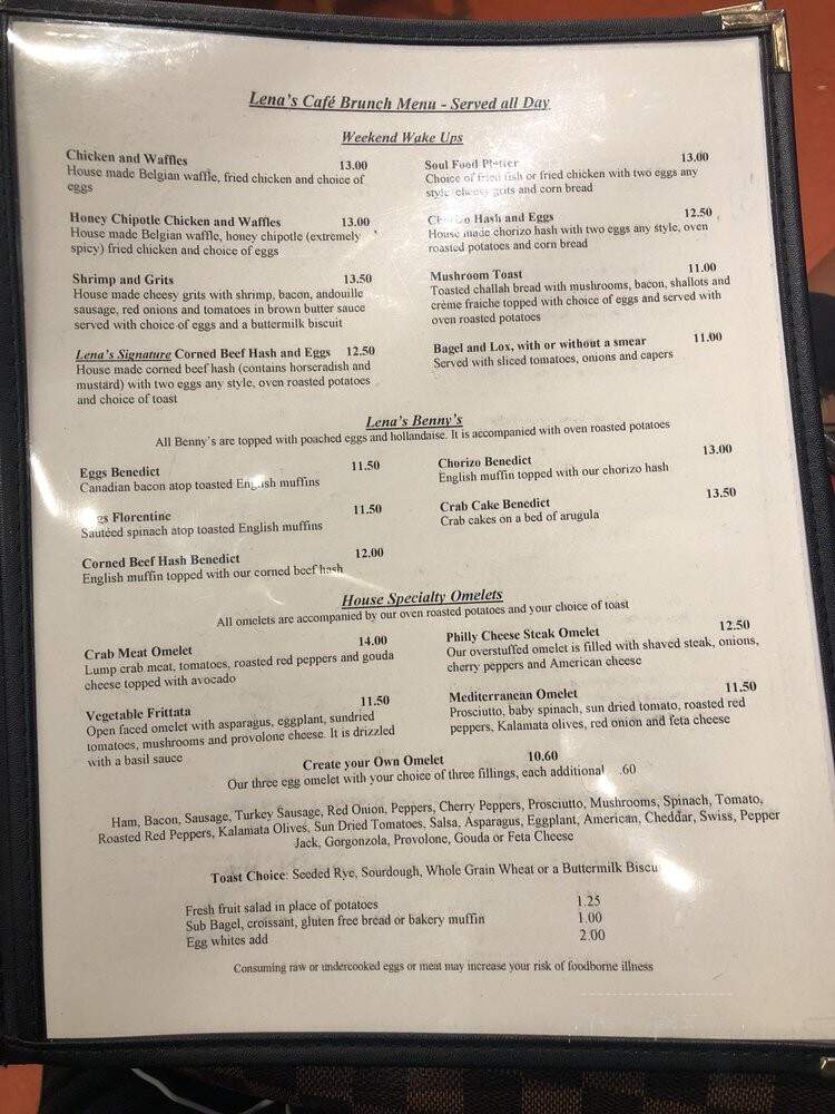 Lena's Cafe & Confections - New Haven, CT menu_pic