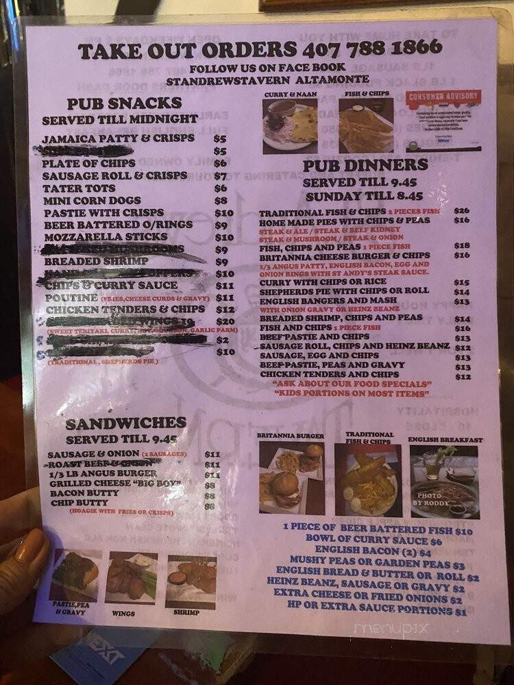 St. Andrew's Tavern - Altamonte Springs, FL menu_pic
