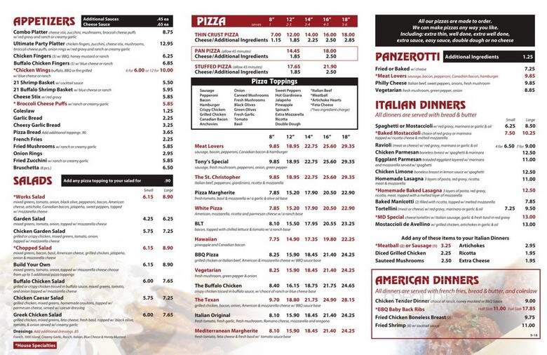 Michael's Pizzeria - Villa Park, IL menu_pic