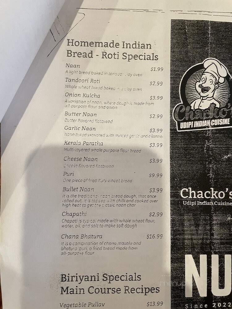 Udipi Cafe - Duluth, GA menu_pic