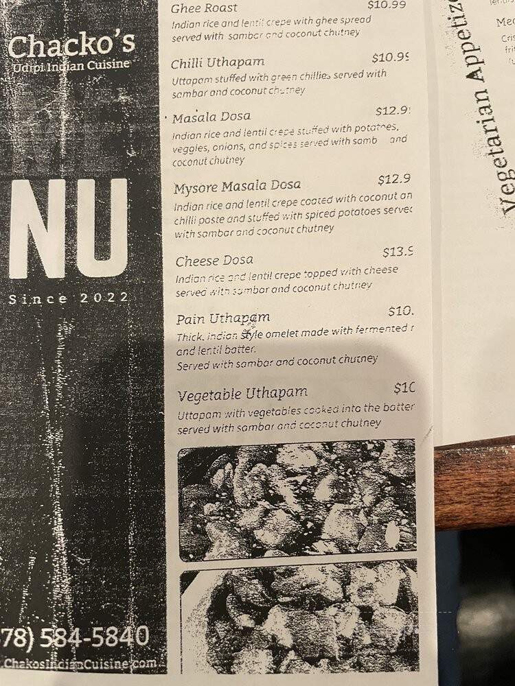 Udipi Cafe - Duluth, GA menu_pic