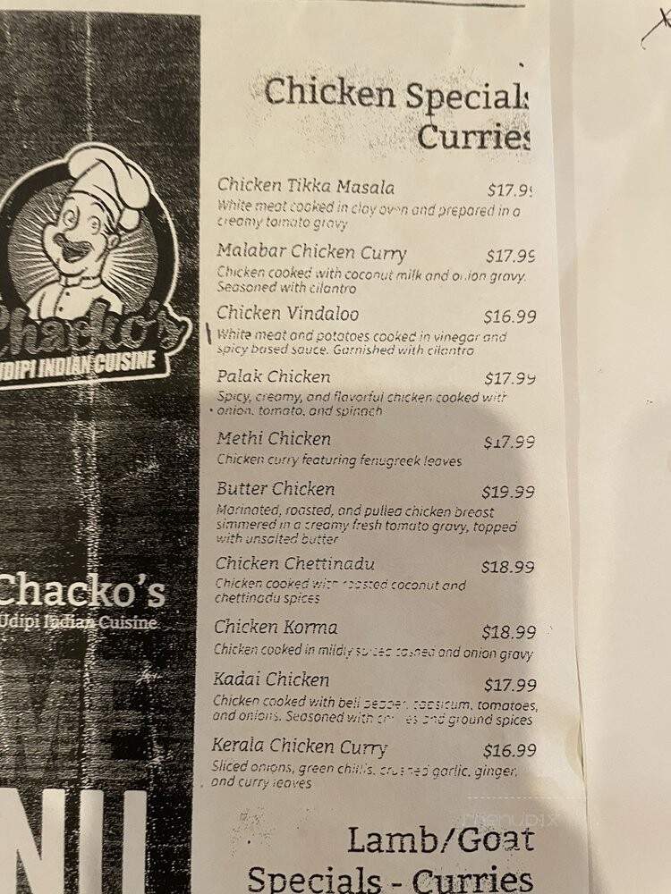Udipi Cafe - Duluth, GA menu_pic