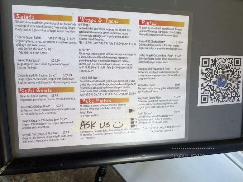 Kilauea Fish Market - Kilauea, HI menu_pic