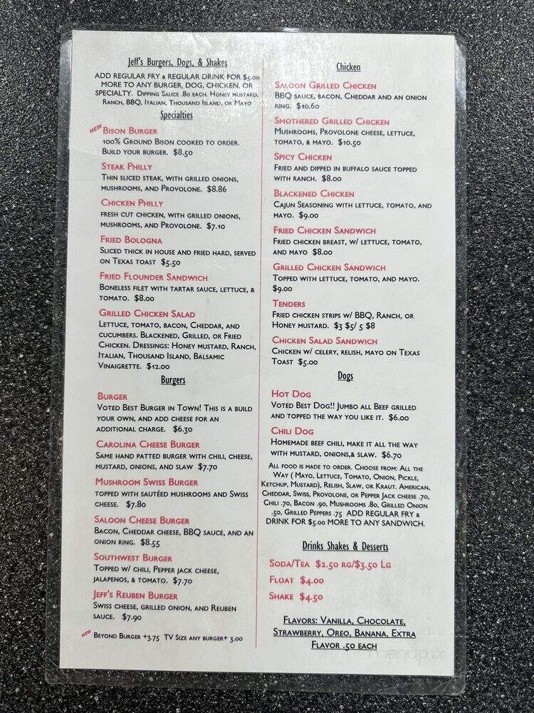 Jeff's Burgers Dogs & Shakes - Jacksonville, NC menu_pic
