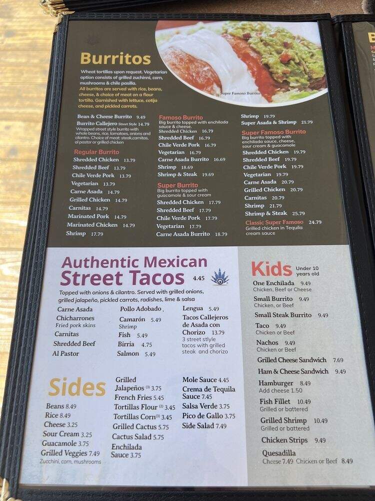 La Pinata - Alameda, CA menu_pic