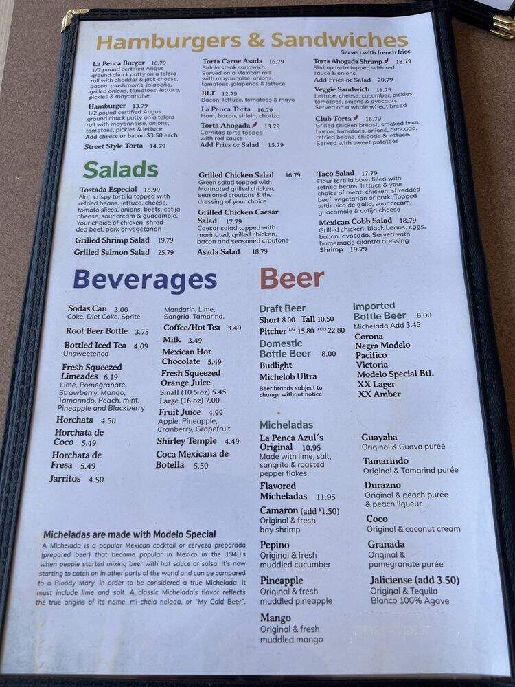 La Pinata - Alameda, CA menu_pic