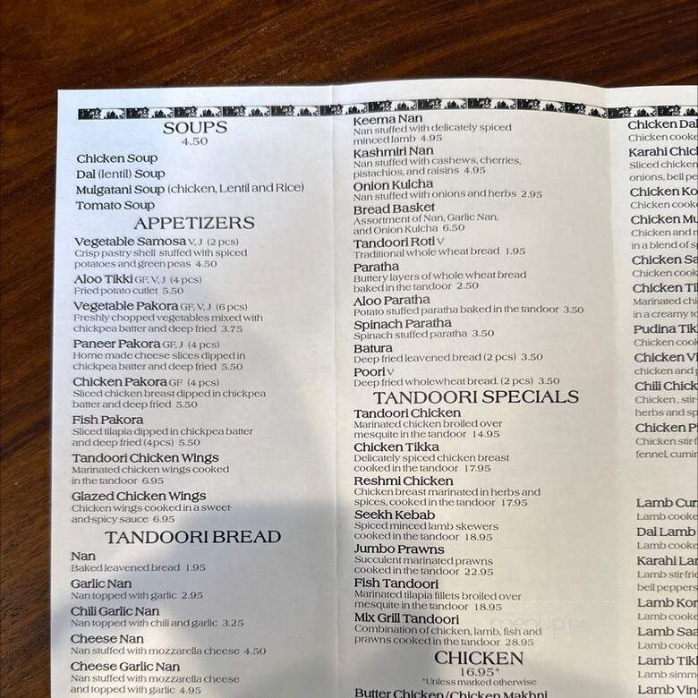 Taj Palace - Chesterfield, MO menu_pic