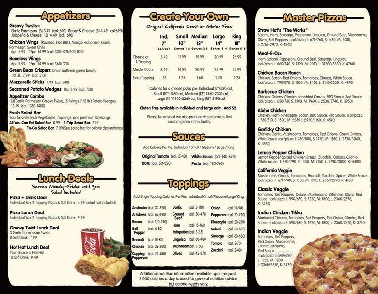 Straw Hat Pizza - Yuba City, CA menu_pic