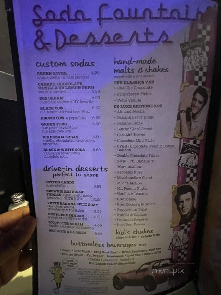 Corvette Diner - San Diego, CA menu_pic