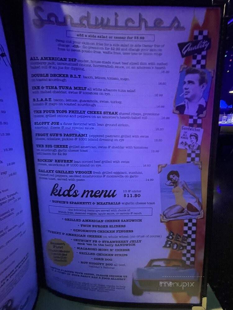 Corvette Diner - San Diego, CA menu_pic