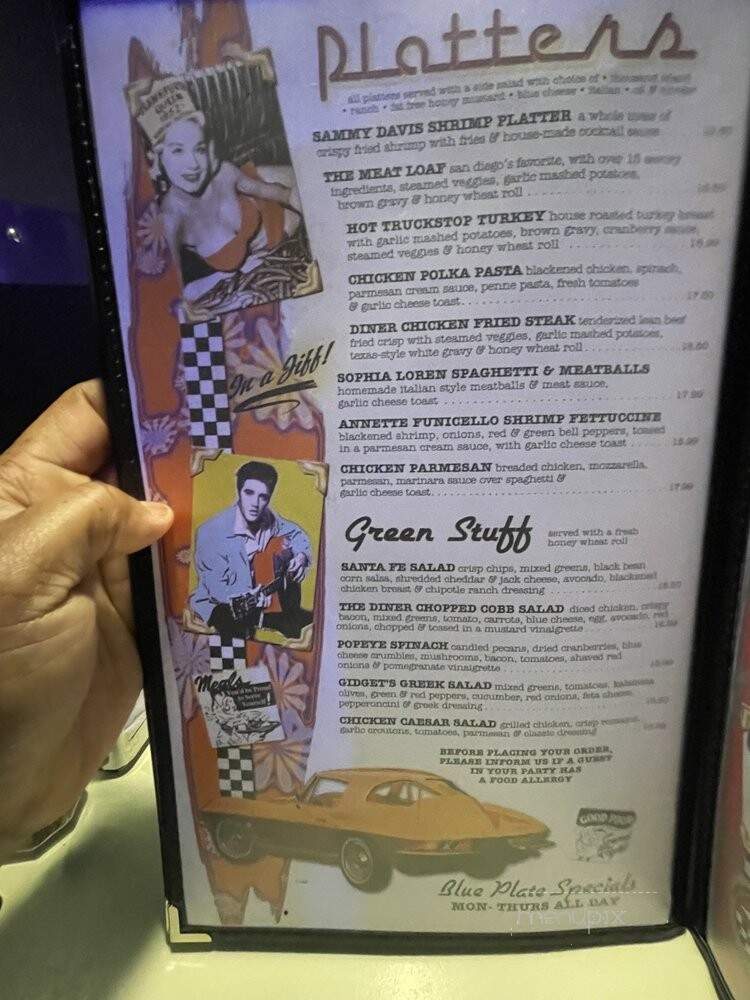 Corvette Diner - San Diego, CA menu_pic