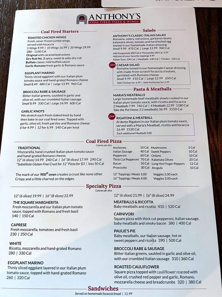 Anthony's Coal Fired Pizza - Doral, FL menu_pic