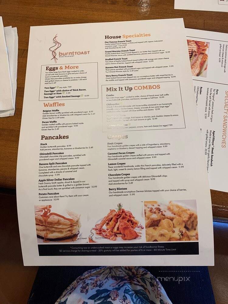 Burnt Toast - Elgin, IL menu_pic