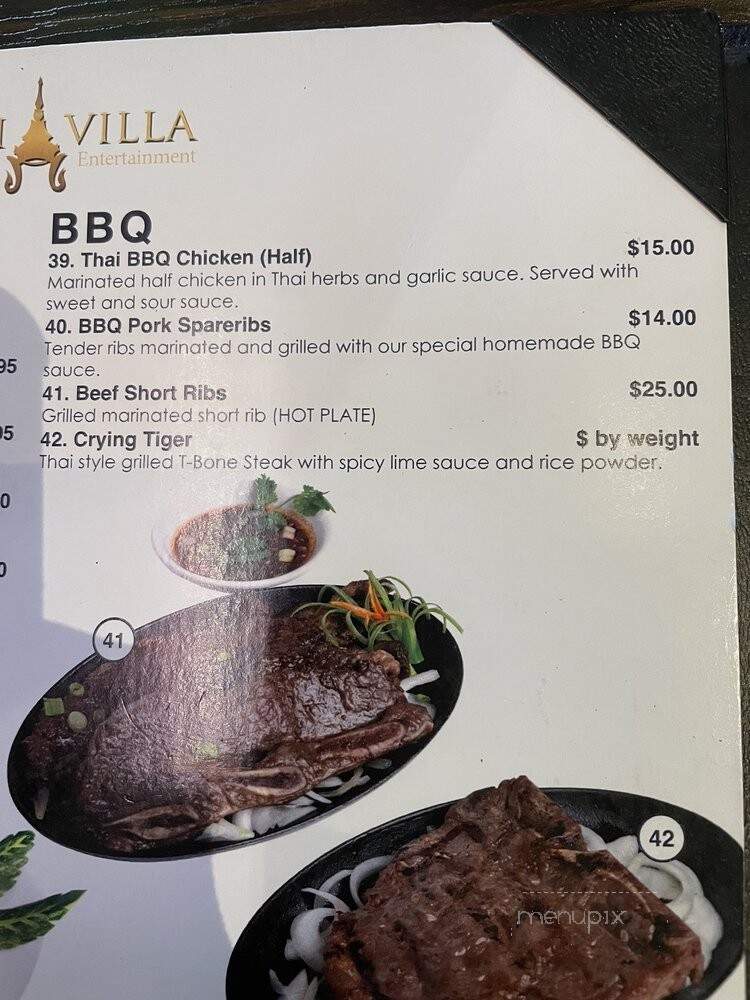 Thai Villa Restaurant - Lakewood, CA menu_pic