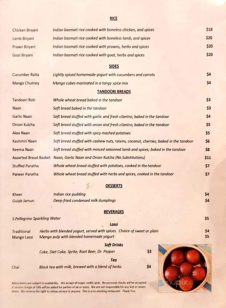 Curry Club - Folsom, CA menu_pic