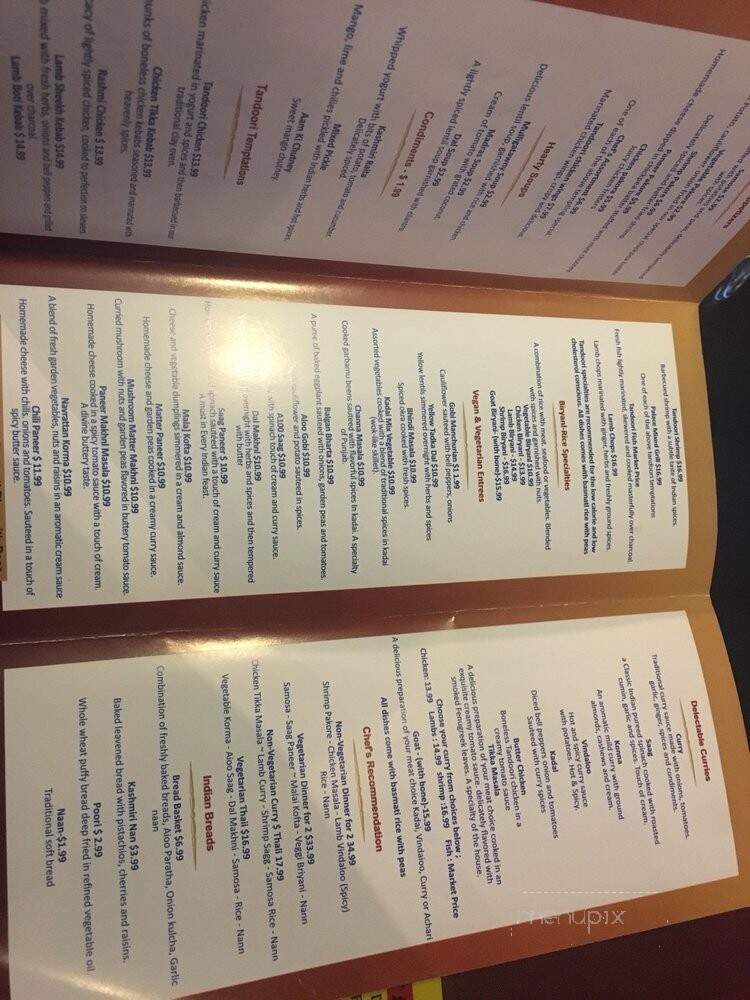 Taaj Palace - Albuquerque, NM menu_pic