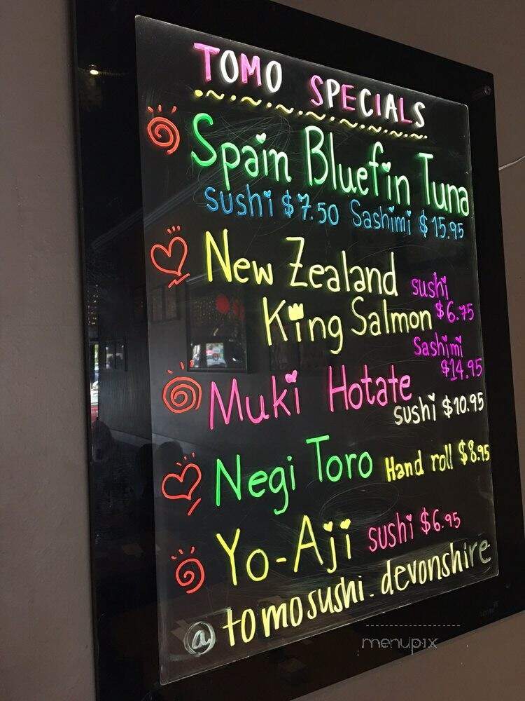 Tomo Sushi - Northridge, CA menu_pic