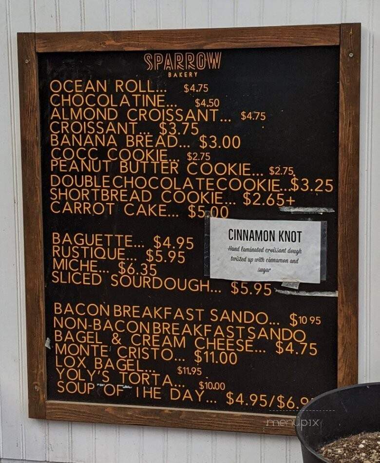 Sparrow Bakery - Bend, OR menu_pic