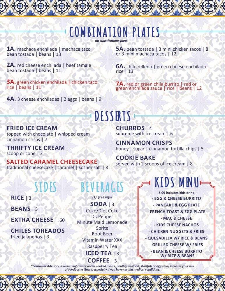 Mi Familia Mexican Food - Phoenix, AZ menu_pic