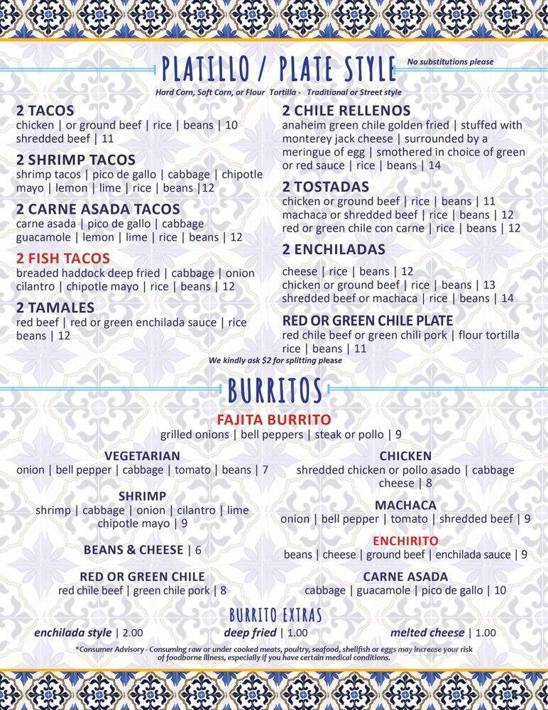 Mi Familia Mexican Food - Phoenix, AZ menu_pic