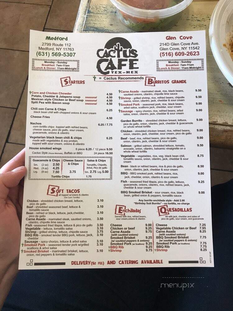 Cactus Cafe - Medford, NY menu_pic