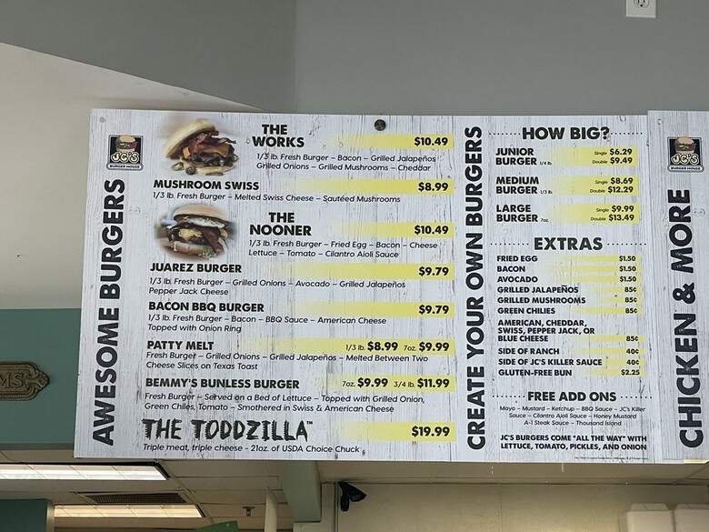 JC's Burger House McKinney - McKinney, TX menu_pic