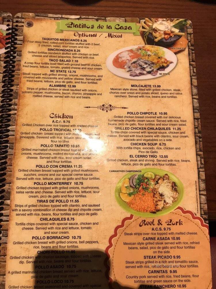 El Cerro - Raleigh, NC menu_pic