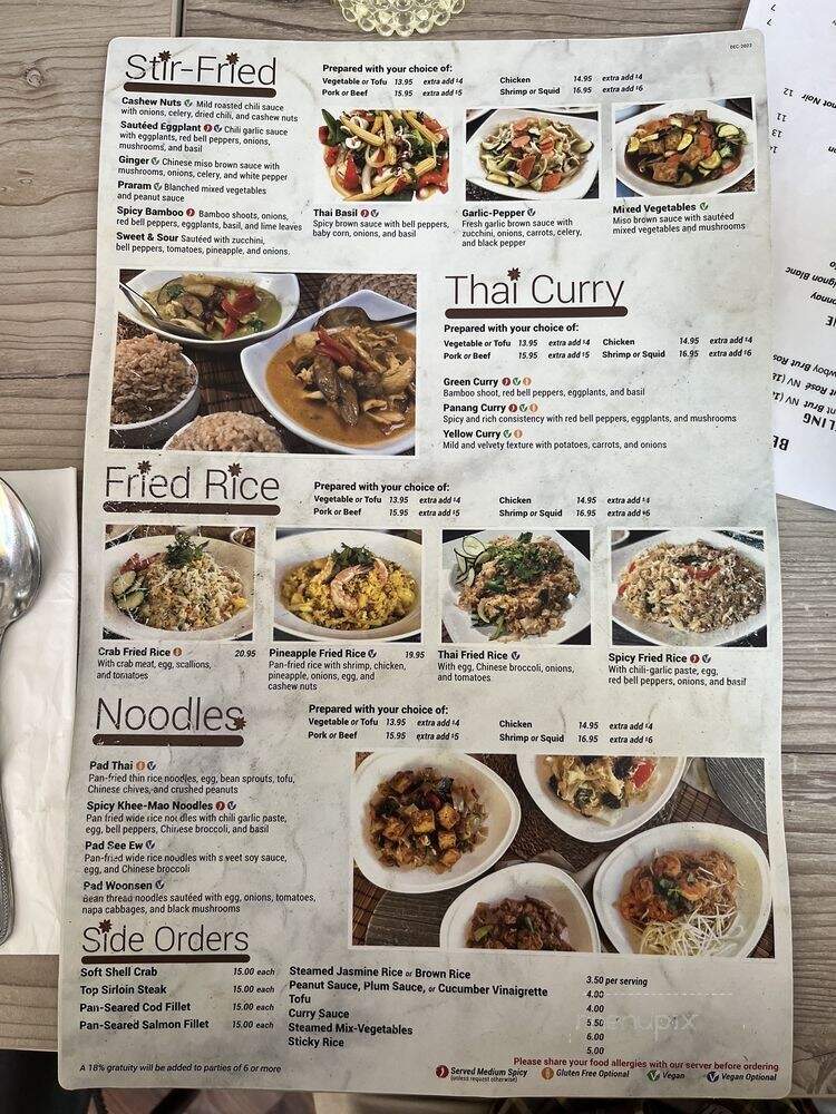 Star Anise Thai Cuisine - San Diego, CA menu_pic