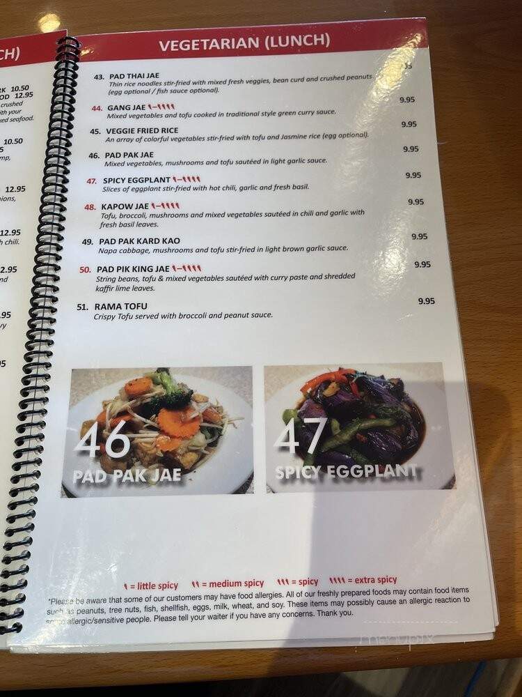 Thai House - Gaithersburg, MD menu_pic