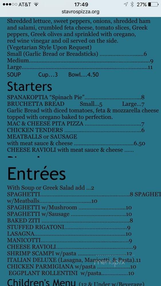 Stavros - New Smyrna Beach, FL menu_pic
