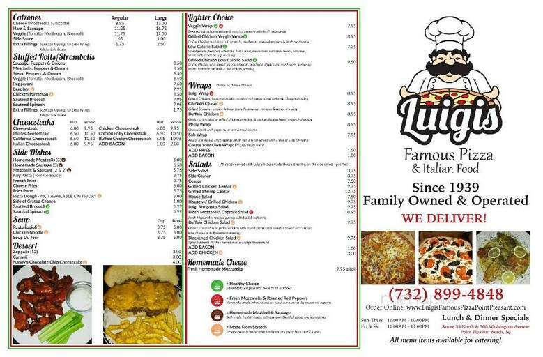 Luigi's Trattoria - Point Pleasant Beach, NJ menu_pic