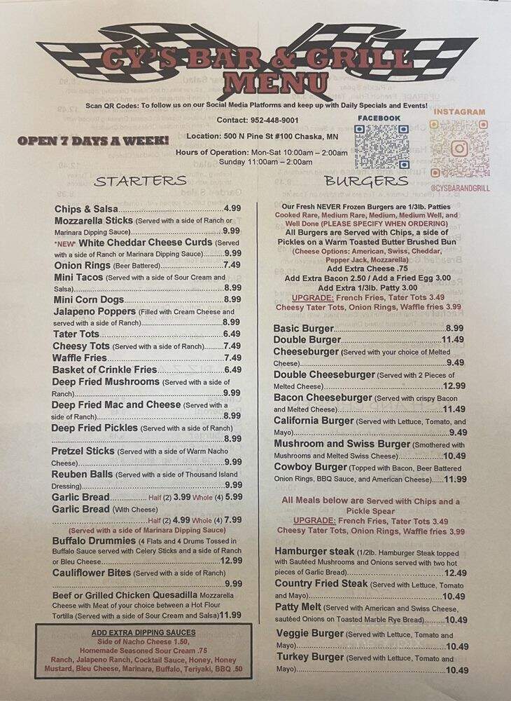 Cy's Liquor - Chaska, MN menu_pic