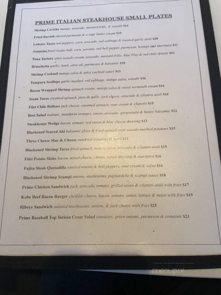 Prime Steakhouse & Wine Bar - Ventura, CA menu_pic