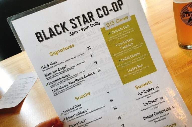 Black Star Co-Op Pub & Brewery - Austin, TX menu_pic