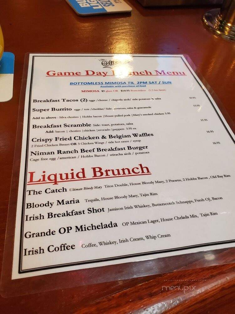 The Old Pro - Palo Alto, CA menu_pic
