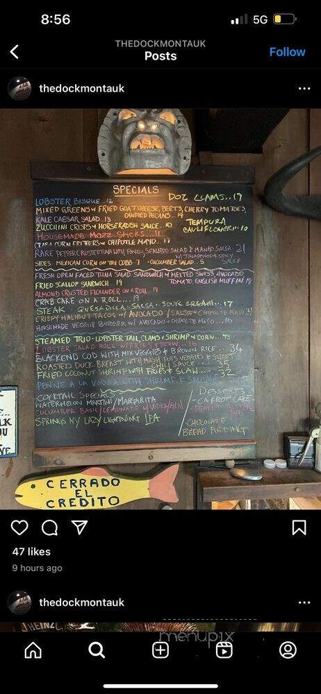 Dockside Tavern - Montauk, NY menu_pic