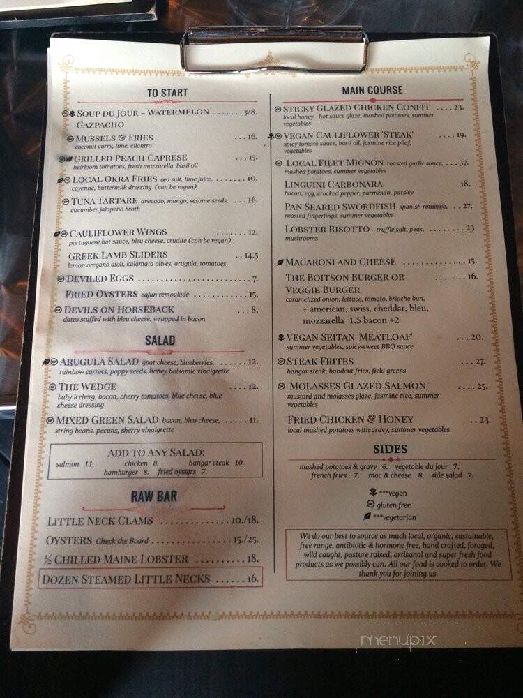Boitson's - Kingston, NY menu_pic