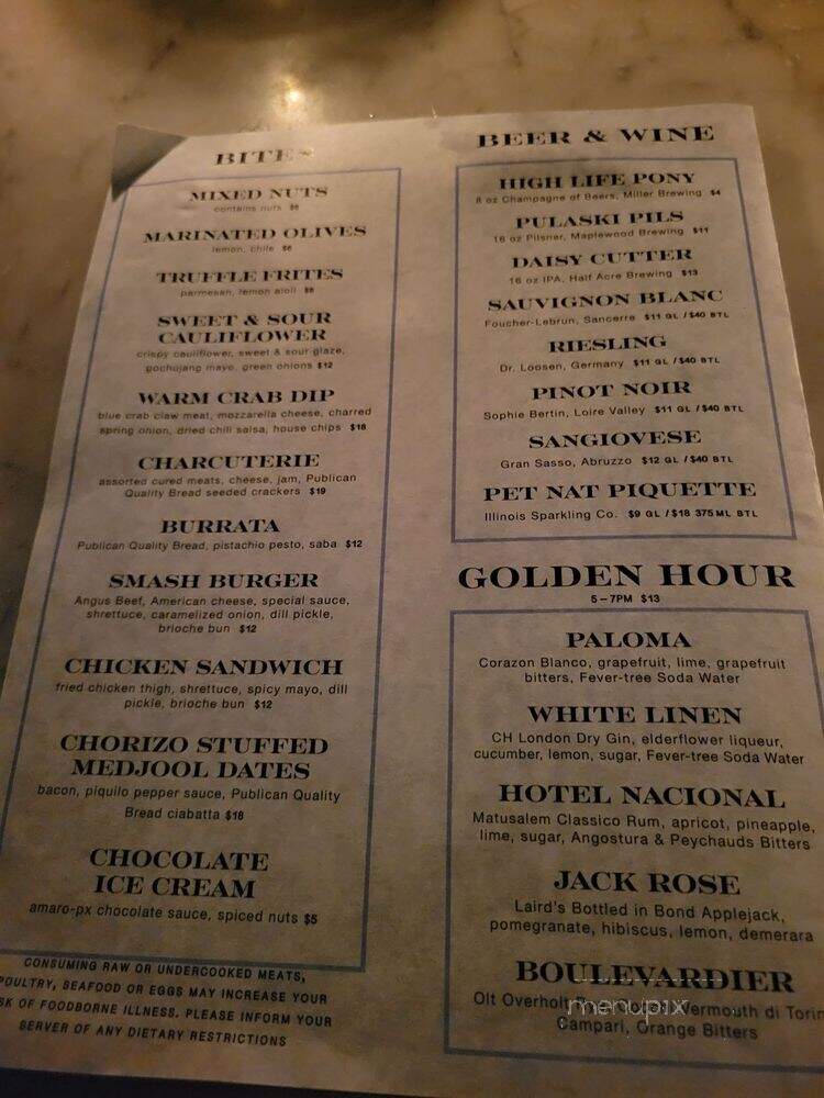 Violet Hour - Chicago, IL menu_pic